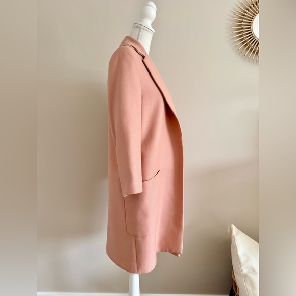 Zara Open Front Boyfriend Pink Coat XS - Picture 11 of 16